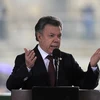 Tổng thống Colombia Juan Manuel Santos phát biểu tại một buổi lễ ở Bogota. (Nguồn: AFP/TTXVN)