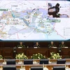 Các quan chức cấp cao Bộ Quốc phòng Nga phát biểu tại cuộc họp báo công bố các bằng chứng IS bán dầu sang Thổ Nhĩ Kỳ. (Nguồn: AFP/TTXVN) 