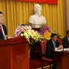 Chủ tịch nước Trương Tấn Sang đến dự và phát biểu tại Hội nghị. (Ảnh: Nguyễn Khang/TTXVN)