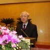 Tổng Bí thư Nguyễn Phú Trọng phát biểu khai mạc hội nghị. (Ảnh : Trí Dũng/TTXVN)