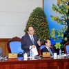 Phó Thủ tướng Nguyễn Xuân Phúc phát biểu ý kiến tại hội nghị. (Ảnh: Phạm Kiên/TTXVN)