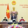 Chủ tịch Quốc hội Nguyễn Sinh Hùng phát biểu khai mạc Phiên họp thứ 45 của Ủy ban Thường vụ Quốc hội. (Ảnh: Nhan Sáng/TTXVN) 