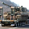 Bích kích pháo của Hàn Quốc được triển khai ở thành phố biên giới Paju, gần Khu phi quân sự (DMZ). (Nguồn: YONHAP/TTXVN)