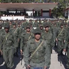 Binh sỹ quân đội Venezuela được triển khai tại thủ đô Caracas đảm bảo an ninh cho bầu cử Quốc hội. (Nguồn: THX/TTXVN)