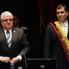 Bộ trưởng Quốc phòng Ecuador Fernando Cordero (trái) và Tổng thống Rafael Correa. (Nguồn: AFP)