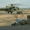 Trực thăng không quân Nga tại căn cứ Heymim ở thị trấn Latakia, Syria. (Nguồn: Reuters/TTXVN)