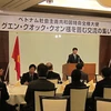 Chú thích ảnh: Đại sứ Nguyễn Quốc Cường phát biểu trong buổi làm việc với lãnh đạo tỉnh Hokkaido. (Ảnh: Nguyễn Tuyến/Vietnam+)