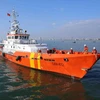 Tàu SAR 412 đi cứu nạn vào cập bờ an toàn tại Đà Nẵng. (Ảnh: Trần Lê Lâm/TTXVN)