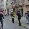 Cảnh sát Thổ Nhĩ Kỳ phong tỏa hiện trường vụ nổ ở Istiklal ngày 19/3. (Nguồn: AFP/TTXVN)