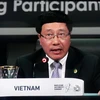 Phó Thủ tướng, Bộ trưởng Ngoại giao Phạm Bình Minh phát biểu tại hội nghị. (Ảnh: Thanh Tuấn/TTXVN)
