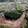 Cảnh lở đất do động đất ở Minami-Aso, Kumamoto ngày 16/4. (Nguồn: AFP/TTXVN)