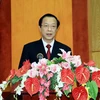 Chủ tịch UBND tỉnh Lạng Sơn Phạm Ngọc Thưởng phát biểu sau khi được bầu. (Ảnh: Đặng Thái Thuần/TTXVN)