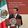 Tổng thống Mexico Enrique Peña Nieto phát biểu khai mạc kỳ họp thứ 36 CEPAL. (Ảnh: Việt Hòa/Vietnam+)