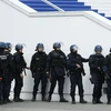 Cảnh sát Pháp tham gia diễn tập chống khủng bố tại Cannes, miền Đông Nam Pháp. (Nguồn: AFP/TTXVN)
