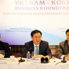 Phó Thủ tướng Vương Đình Huệ phát biểu tại Hội nghị bàn tròn kinh tế Việt Nam-Hàn Quốc. (Nguồn: baochinhphu.vn)