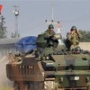 Binh lính Thổ Nhĩ Kỳ tuần tra tại thị trấn Ceylanpınar gần biên giới Thổ Nhĩ Kỳ-Syria. (Nguồn: AFP)