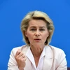 Bộ trưởng Quốc phòng Đức Ursula von der Leyen phát biểu trong cuộc họp báo về Sách Trắng quốc phòng tại thủ đô Berlin. (Nguồn: AFP/TTXVN)
