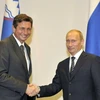 Tổng thống Slovenia Borut Pahor và Tổng thống Nga Vladimir Putin trong cuộc gặp hồi tháng 9/2009. (Nguồn: Reuters)