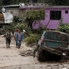 Cảnh đổ nát sau trận lở đất ở Huauchinango ngày 7/8. (Nguồn: EPA/TTXVN)