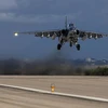 Máy bay chiến đấu của Nga cất cánh từ căn cứ quân sự Hamadan. (Nguồn: upi.com)