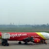 Máy bay của Vietjet Air đi từ sân bay quốc tế Nội Bài (Hà Nội). (Ảnh: Huy Hùng/TTXVN)
