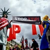 Biểu tình phản đối Hiệp định TTIP. (Nguồn: Getty Images)