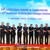 Thủ tướng Nguyễn Xuân Phúc và trưởng đoàn các nước chụp ảnh lưu niệm. (Ảnh: Thống Nhất/TTXVN)