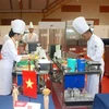 Đoàn Việt Nam tại nội dung thi nấu ăn. (Ảnh: Hoàng Nhương/Vietnam+)