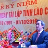 Trưởng Ban Kinh tế Trung ương, Trưởng Ban Chỉ đạo Tây Bắc Nguyễn Văn Bình phát biểu tại buổi lễ. (Ảnh: Thanh Hà/TTXVN)