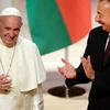 Giáo hoàng Francis và Tổng thống Azerbaijan Ilham Aliyev. (Nguồn: AP)
