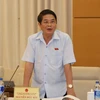 Chủ nhiệm Ủy ban Tài chính-Ngân sách của Quốc hội Nguyễn Đức Hải phát biểu. (Ảnh: Phương Hoa/TTXVN)