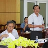 Phó Tổng cục trưởng Tổng cục Thủy sản Nguyễn Ngọc Oai phát biểu tại buổi làm việc. (Ảnh: Phan Quân/TTXVN)