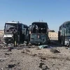 Hiện trường vụ đánh bom ce tại Samarra. (Nguồn: Samarra TV)
