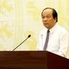 Bộ trưởng, Chủ nhiệm Văn phòng Chính phủ Mai Tiến Dũng phát biểu tại cuộc họp. (Ảnh: Anh Linh/TTXVN)