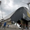 Mái vòm thép mới của Nhà máy điện nguyên tử Chernobyl tại Ukraine. (Nguồn: AFP/TTXVN)
