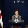 Tổng thống Hàn Quốc Park Geun-hye trong bài phát biểu tại thủ đô Seoul. (Nguồn: AFP/TTXVN)