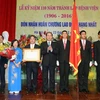 Chủ tịch nước Trần Đại Quang tới dự Lễ kỷ niệm 110 năm thành lập Bệnh viện Hữu nghị Việt Đức. (Ảnh: Nhan sáng/TTXVN)