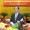 Chủ tịch nước Trần Đại Quang phát biểu chỉ đạo Hội nghị triển khai công tác ngành Kiểm sát nhân dân năm 2017. (Ảnh: Nhan Sáng/TTXVN)