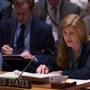 Đại sứ Mỹ tại Liên hợp quốc Samantha Power trong một cuộc họp của Hội đồng Bảo an. (Nguồn: AFP/TTXVN)