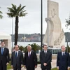 Tổng thống Pháp Francois Hollande (thứ 3 trái) và các nhà lãnh đạo Nam Âu tại Hội nghị ở Lisbon. (Nguồn: AFP/TTXVN) 
