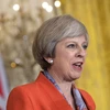 Thủ tướng Anh Theresa May phát biểu tại cuộc họp báo ở Washington, DC. (Nguồn: AFP/TTXVN)