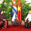 Phó Chủ tịch Quốc hội Việt Nam tiếp kiến Bí thư thứ hai Đảng Cộng sản Cuba José Ramón Machado Ventura. (Ảnh: Lê Hà/TTXVN)