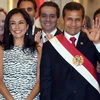 Ông Ollanta Humala (phải) và vợ Nadine Heredia tại một sự kiện ở Lima, Peru ngày 2/4/2015. (Nguồn: AFP/TTXVN)