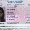 Hộ chiếu của nữ nghi phạm Siti Aisyah. (Nguồn: telegraph.co.uk)