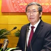 Thường trực Ban Bí thư, Chủ tịch Hội đồng Lý luận Trung ương Đinh Thế Huynh. (Ảnh: Nguyễn Dân/TTXVN)