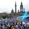 Những người ủng hộ Scotland độc lập tuần hành tại Glasgow, Scotland. (Nguồn: AFP/TTXVN)