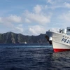 Tàu tuần tra bờ biển Nhật Bản thực hiện nhiệm vụ trên biển Hoa Đông. (Nguồn: Reuters)