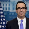 Bộ trưởng Tài chính Mỹ Steven Mnuchin phát biểu tại cuộc họp báo ở Washington, DC. (Nguồn: AFP/TTXVN)