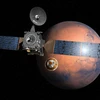 Hình ảnh mô phỏng module đổ bộ Schiaparelli tách khỏi Trạm liên hành tinh Nga-châu Âu ExoMars và tiến tới Sao Hỏa. (Nguồn: AFP/TTXVN)