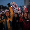 Người dân tiếp tục biểu tình tại thủ đô Seoul. (Nguồn: AFP/TTXVN)